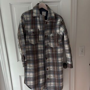 Plaid Women Jacket in Brown and Gray